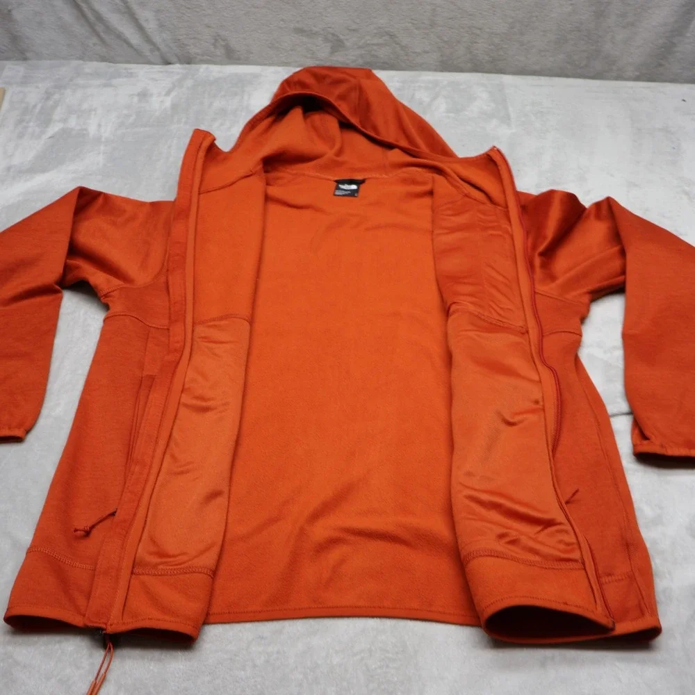 North Face Canyonlands Hoodie Mens Large Orange Fleece Full Zip Outdoor Gorpcore